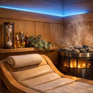 Mehr über den Artikel erfahren Heimsauna richtig ausstatten: Diese Extras bringen Licht ins Wellness-Dunkel